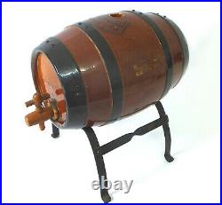 19th. C Doulton Lambeth salt glazed stoneware whiskey barrel on a metal stand