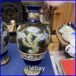 2 Royal Doulton Lambeth Ware Vase