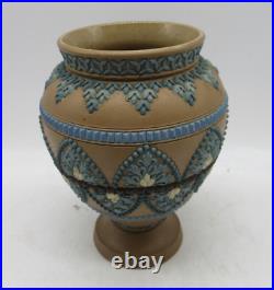 ANTIQUE ROYAL DOULTON Lambeth Stoneware Period Vase Silicon Ware 1883