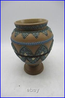 ANTIQUE ROYAL DOULTON Lambeth Stoneware Period Vase Silicon Ware 1883