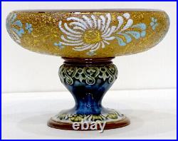 ANTIQUE Royal DOULTON LAMBETH Slaters Patent STONEWARE Art Pottery Pedestal Vase
