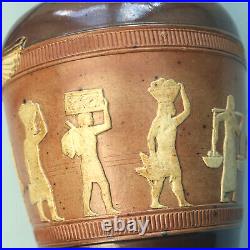 A Doulton Lambeth Egyptian hieroglyphics style pottery Jug C. 1900