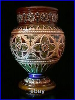A Doulton Lambeth Vase George Hugo Tabor 1881-1889 Art Nouveau Possibly Unique