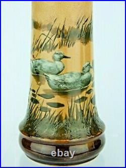 A Gorgeous Doulton Lambeth Vase Decorated with Swimming Ducks- Florence Barlow
