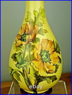 A Large & Striking Doulton Lambeth Wild Yellow Poppy Faience Vase