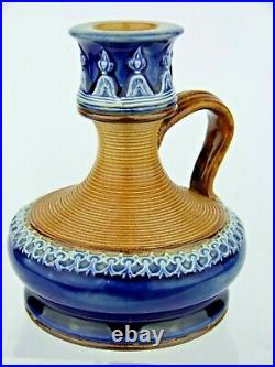 A Lovely Doulton Lambeth Candle Holder with Classical Decoration