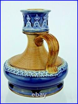 A Lovely Doulton Lambeth Candle Holder with Classical Decoration