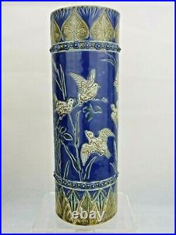 A Rare Doulton Lambeth Aesthetic Movement Vase with Birds by Hannah Barlow