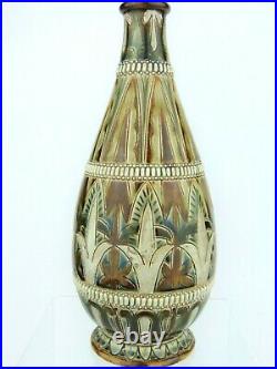 A Rare Doulton Lambeth Sterling Silver Rimmed Vase by Frank Butler. Dated 1875