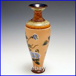A Royal Doulton Lambeth Stoneware Vase decorated by Florence C Roberts c1905