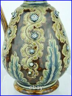A Stunning Doulton Lambeth Scrolling Seaweed Jug by George Tinworth. Dated 1875
