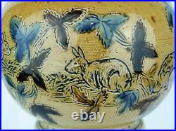 A Very Rare Doulton Lambeth Rabbit decorated Pitcher by Florence Barlow. 1874