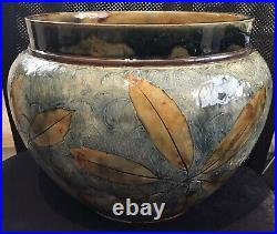 A beautiful Doulton Lambeth ware jardiniere with golden foliage mint condition