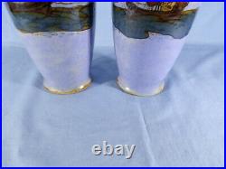 A pair of Doulton Vases Depicting Galleon Ship From A Bygone Age