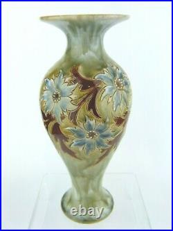 An Exquisite Doulton Lambeth Floral Art Nouveau Vase by Eliza Simmance. C1900