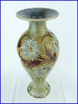 An Exquisite Doulton Lambeth Floral Art Nouveau Vase by Eliza Simmance. C1900