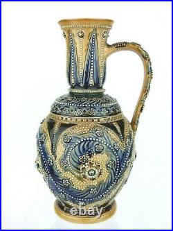An Outstanding Early Doulton Lambeth Pitcher by Frank Butler. Dated 1874