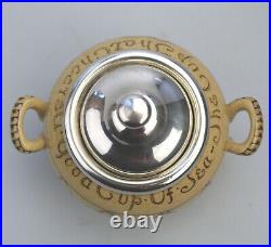 An attractive & good Royal Doulton stoneware Motto ware lidded Bowl Tea C. 1915