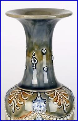 Annie Partridge Pair Doulton Lambeth Art Nouveau Vases with Maiden Masks