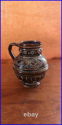 Antique 1880 Doulton Lambeth Pottery jug/ewer Victorian Stoneware