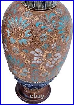 Antique 1900 Vtg 12 Royal Doulton Lambeth Stoneware Vases Ovoid Form Very Rare