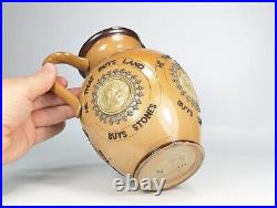 Antique 19th Century Doulton Lambeth Signed Stoneware Motto Jug He That Buys