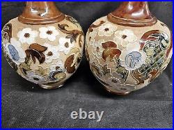 Antique Art Nouveau Doulton Lambeth Slaters Patent Stoneware Vases
