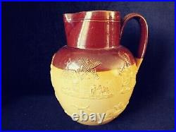 Antique Doulton & Co Limited Lambeth Stoneware Salt Glaze 1/2 Gallon Harvest Jug