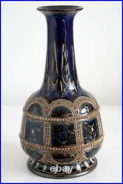 Antique Doulton Lambeth Art pottery Vase By William Parker c. 1879