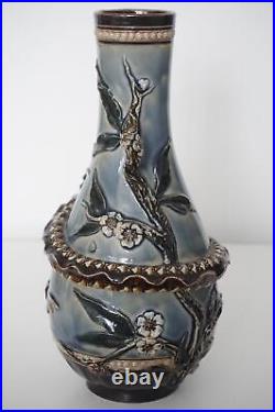 Antique Doulton Lambeth Dragon & Prunus Vase Barnard Pope Thompson c. 1883