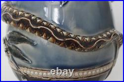 Antique Doulton Lambeth Dragon & Prunus Vase Barnard Pope Thompson c. 1883