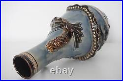 Antique Doulton Lambeth Dragon & Prunus Vase Barnard Pope Thompson c. 1883