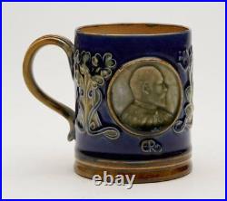 Antique Doulton Lambeth Edward VII Coronation Mug 1902