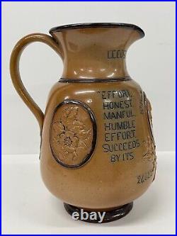 Antique Doulton Lambeth Leeds Election 1880 Political Jug Gladstone Salt Glaze