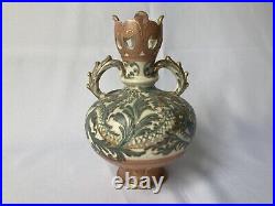 Antique, Doulton Lambeth, Mark V Marshall, Carrara Ware Twin Handled Vase- c1890