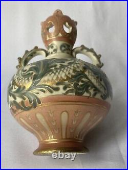 Antique, Doulton Lambeth, Mark V Marshall, Carrara Ware Twin Handled Vase- c1890