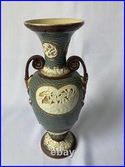 Antique, Doulton Lambeth, Mark V Marshall, Twin Handled Vase-Very Unusual c1890