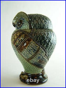Antique Doulton Lambeth Owl Tobacco Jar Mark V Marshall Designed 7 inches tall