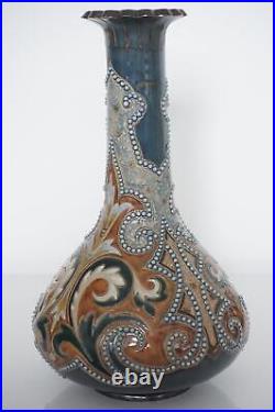 Antique Doulton Lambeth Persian Design Stoneware Vase Eliza Simmance c. 1895