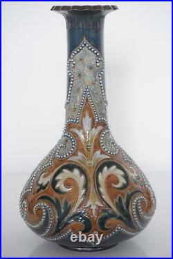 Antique Doulton Lambeth Persian Design Stoneware Vase Eliza Simmance c. 1895