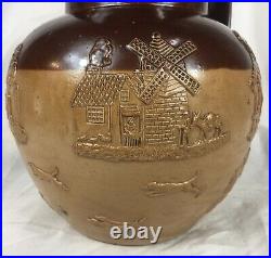 Antique Doulton Lambeth, Stoneware / Saltglaze Hunting / Harvest Ware Jug, c1870