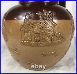 Antique Doulton Lambeth, Stoneware / Saltglaze Hunting / Harvest Ware Jug, c1870