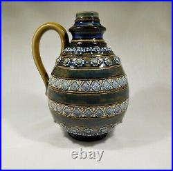 Antique Doulton Lambeth bulbous stoneware bottle vase c 1880 United Kingdom