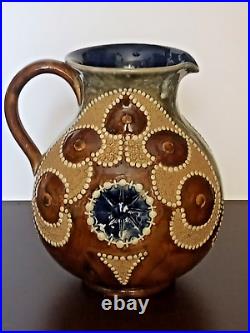 Antique Doulton Lambeth jug by Frank Butler 1888. Rare, stunning ex. Condition