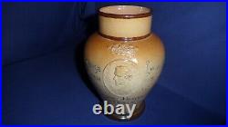 Antique Doulton Lambeth stoneware Vase commemorating Benjamin Disraeli