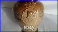 Antique Doulton Lambeth stoneware Vase commemorating Benjamin Disraeli