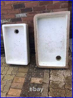 Antique Doulton and Co And Enamel Trough Sinks 2x