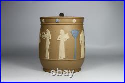 Antique Early 1900s Doulton Lambeth Silicon Egyptian Decoration Tobacco Jar