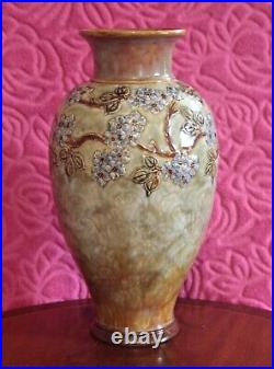 Antique Large Rare Pattern Royal Doulton Lambeth Ceramic Vase