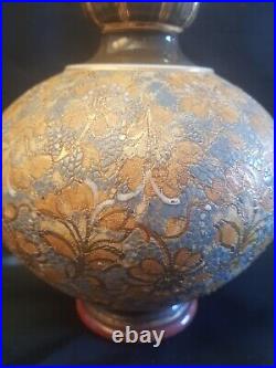 Antique Large Royal Doulton Lambeth Slater Onion Vase Early 1900s